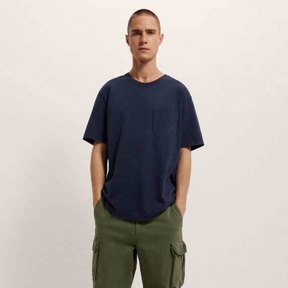 Zara Other - Zara Navy Blue Washed Medium Wait Pocket T Shirt Sz M NWT